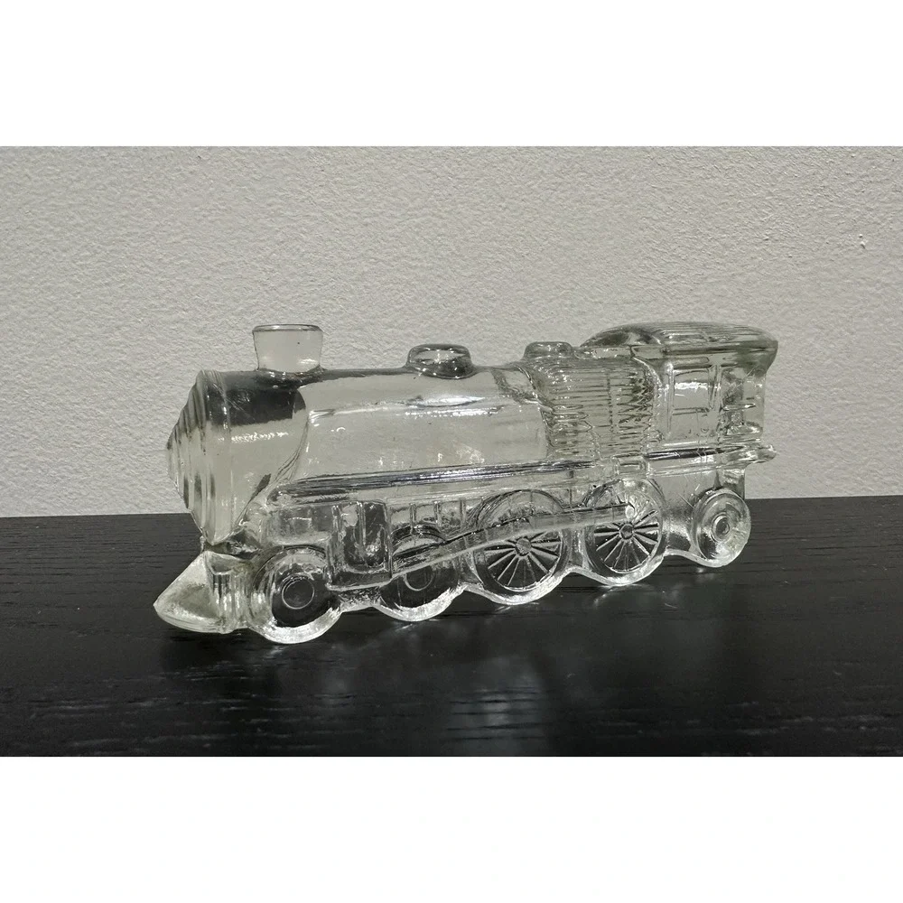 Locomotive Train Engine 1028 Vtg Figural Glass Candy Container 1940s Stough